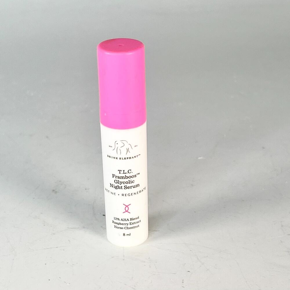 Drunk Elephant T.L.C. Framboos Glycolic Night Serum 12% AHA Travel .27oz 8ml New